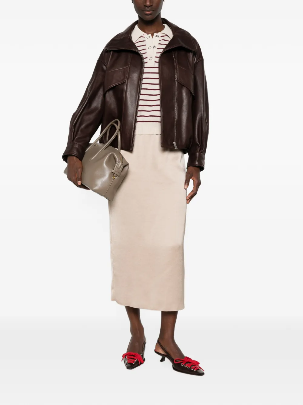Maje Mini-rok met ritssluiting Beige