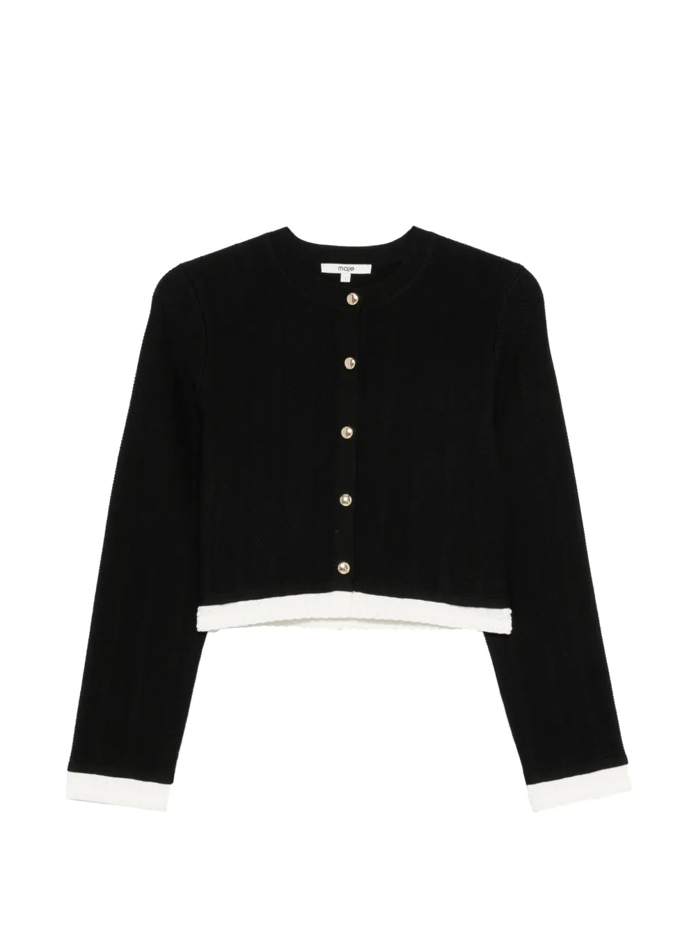 Maje Cardigan con bordo a contrasto - Nero