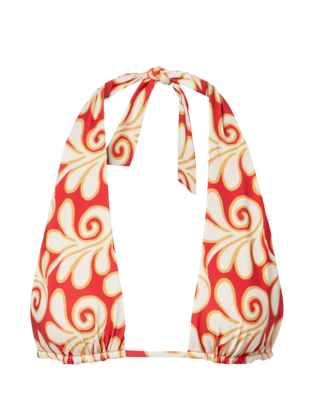 Cala de la Cruz patterned triangle bikini top - Rosso