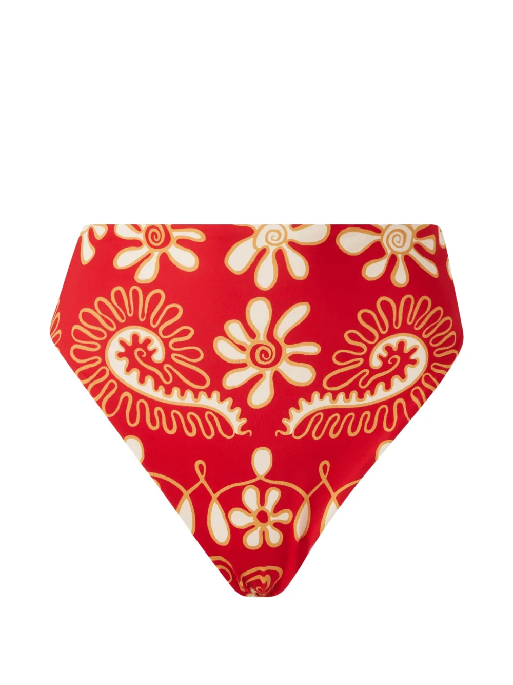 Cala de la Cruz High waist bikinislip met paisley-print Rood