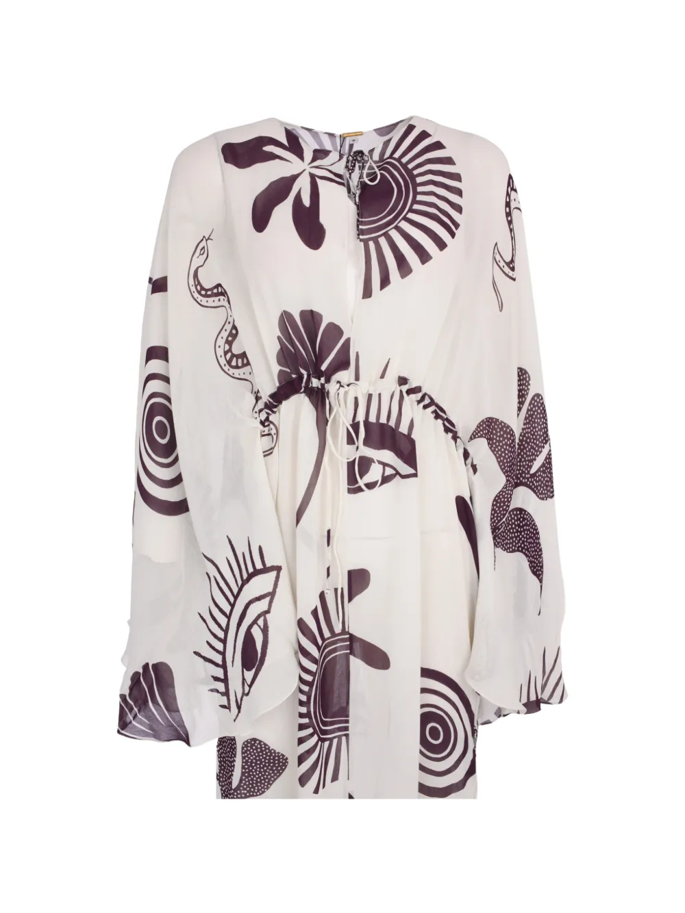 Cala de la Cruz Tuniek met flared mouwen en print Wit