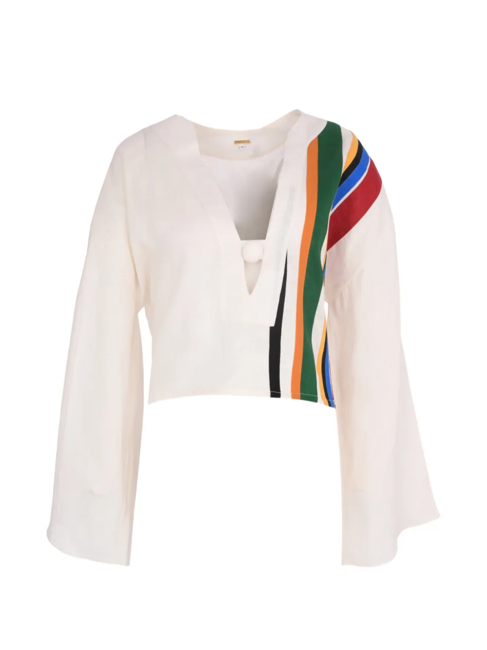 Cala de la Cruz striped kimono-sleeve top - Toni neutri