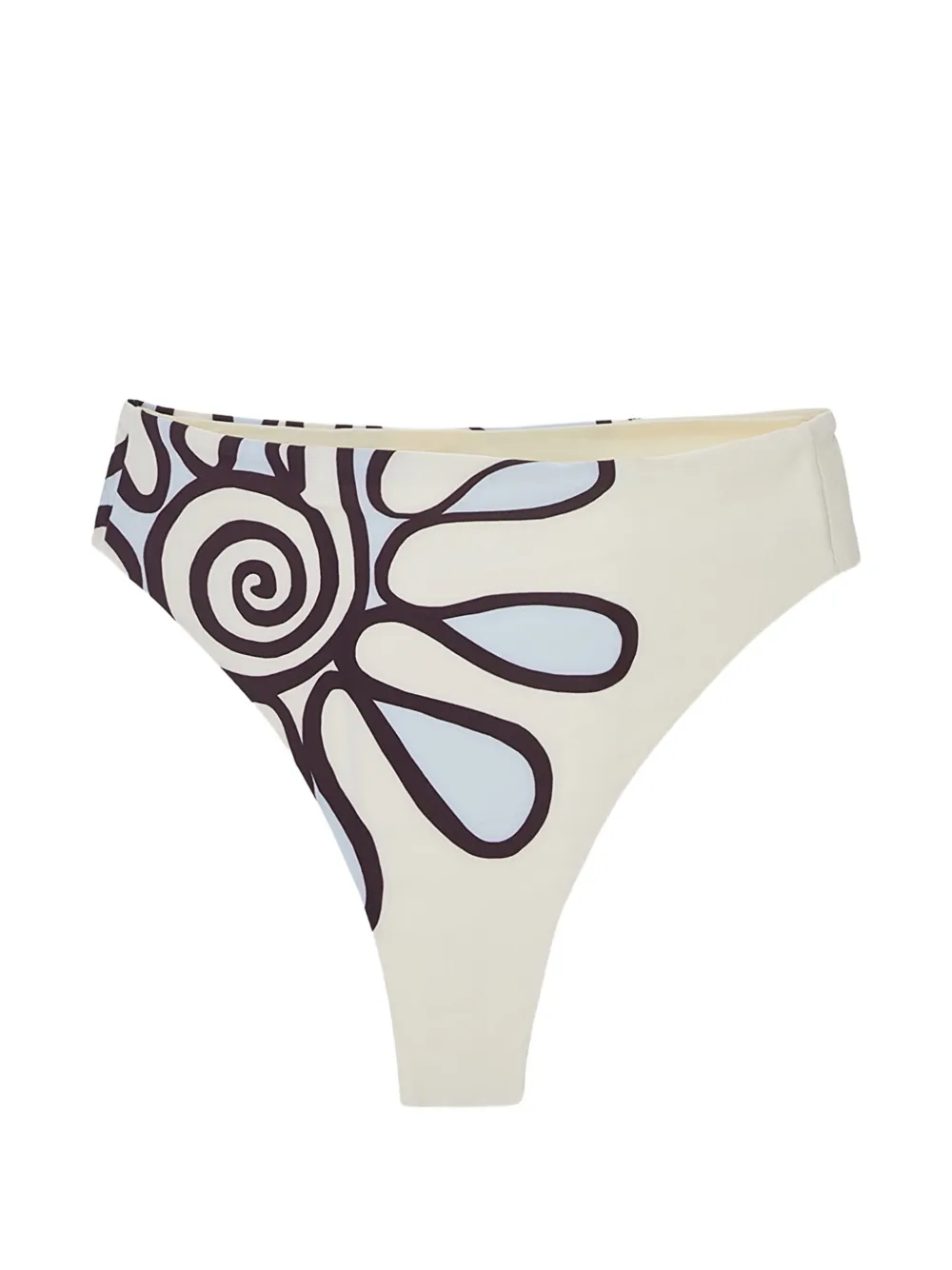 Cala de la Cruz Lulu floral-print high-rise bikini bottoms - Toni neutri