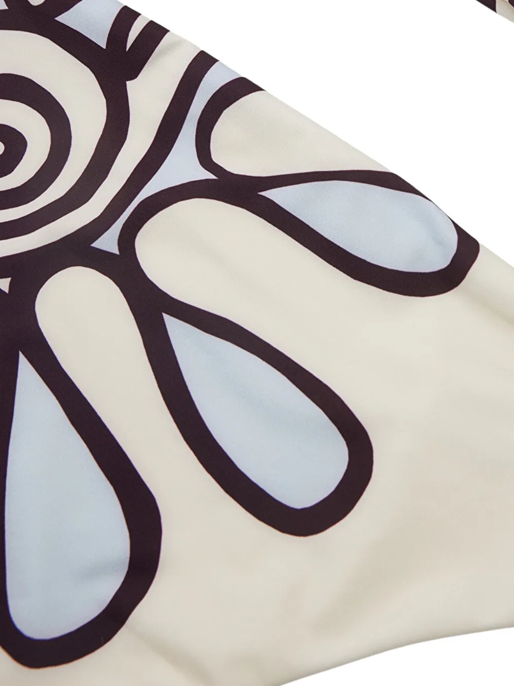 Cala de la Cruz Lulu high waist bikinislip met bloemenprint Beige