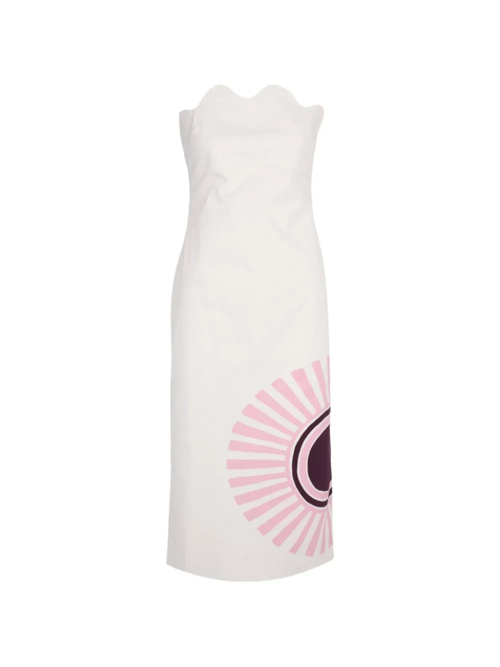 Cala de la Cruz scalloped-neck midi dress - Bianco