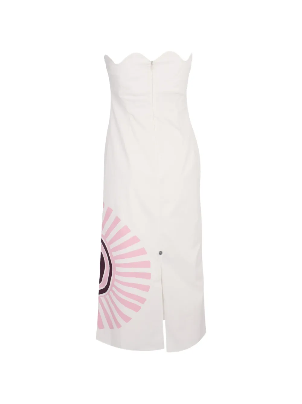 Cala de la Cruz midi-jurk met gewelfde hals Wit