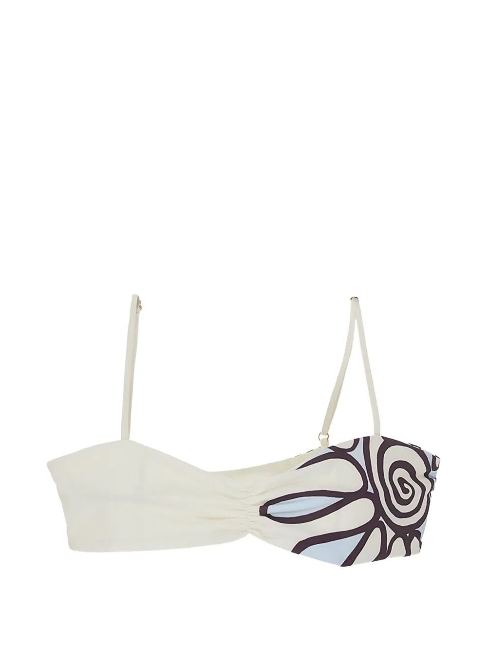 Cala de la Cruz Lilo gathered sweetheart-neck bikini top - Toni neutri