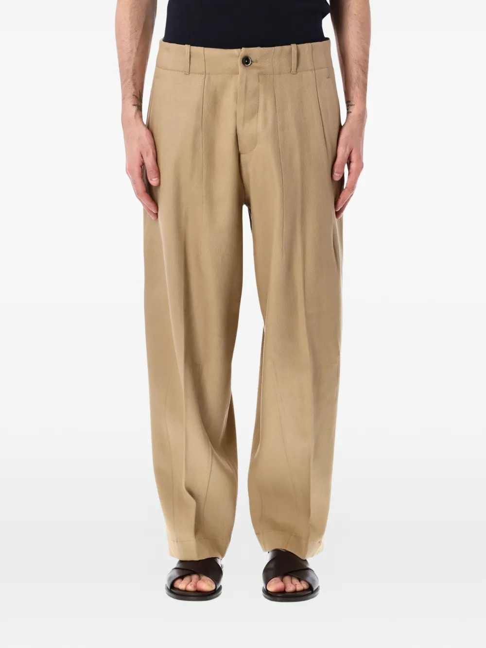 Nine In The Morning Damiano pleated trousers - Toni neutri