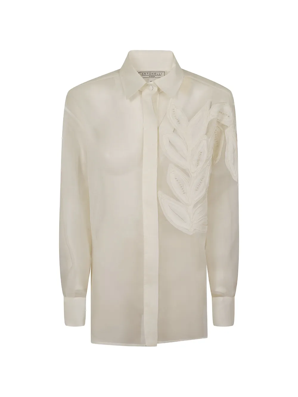 Antonelli Alessandra leaf-appliqué shirt - Bianco