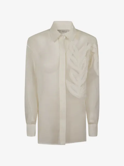 Antonelli Alessandra leaf-appliqué shirt