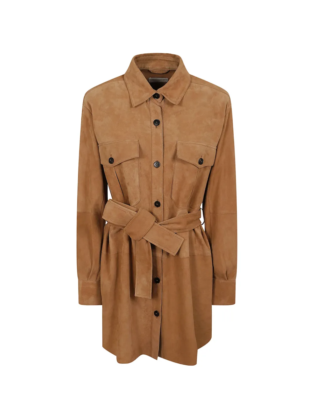 Antonelli Camilla belted suede shirt - Marrone