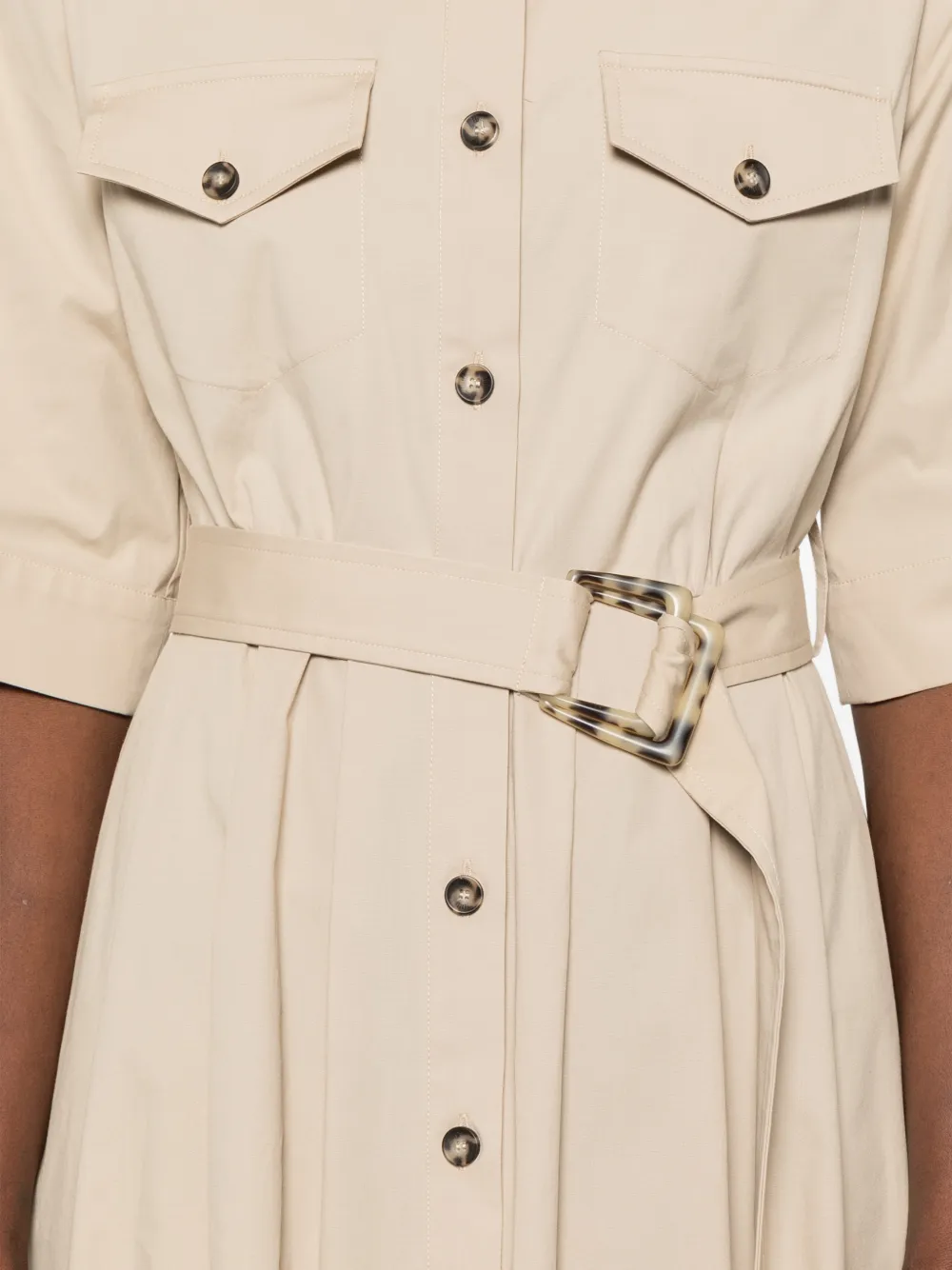 Fedeli Rossi midi-jurk met ceintuur Beige