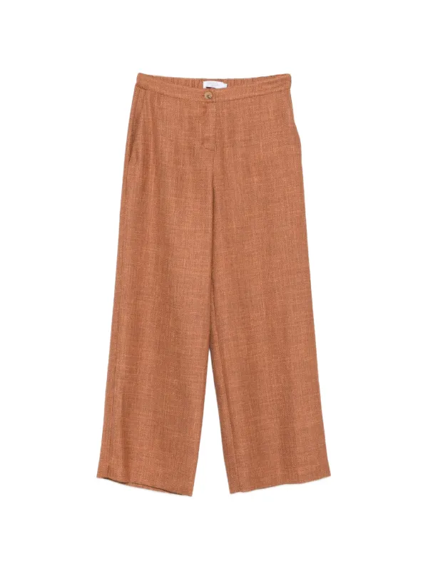 Barba Wide-leg Elasticated-waist Trousers in Brown