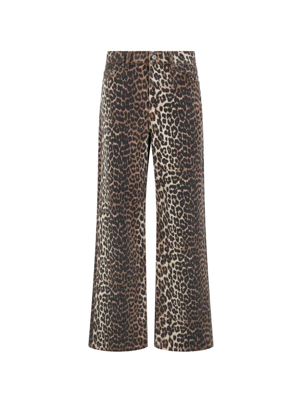 GANNI leopard-print trousers - Toni neutri