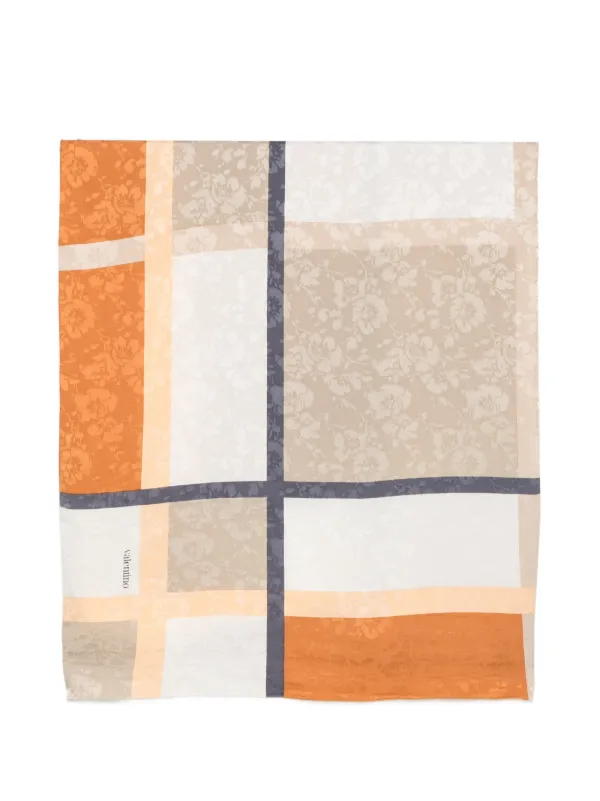 Valentino Garavani Pre-owned 1990s Square-shape Scarf in Neutrals