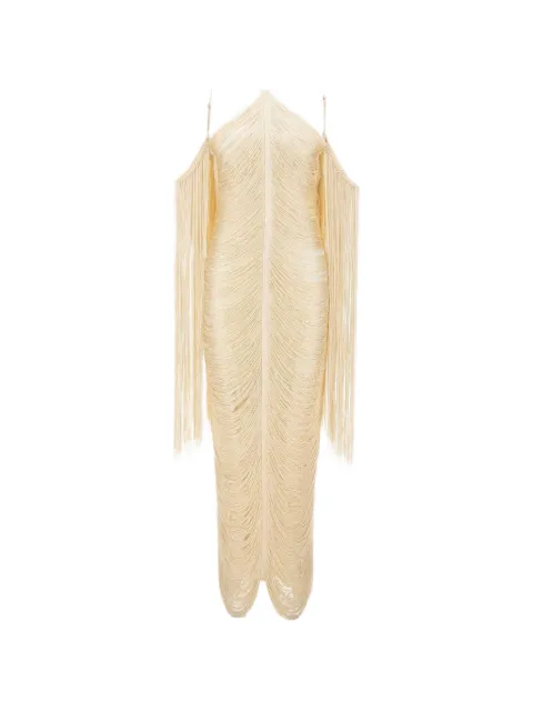 Bless Pelta fringed halterneck maxi dress