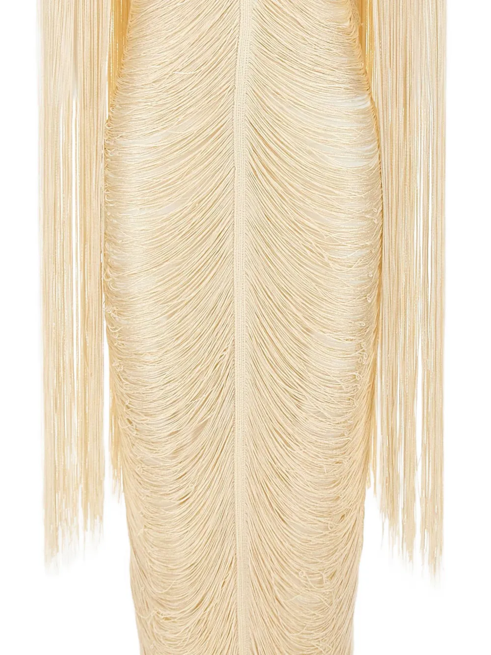  Bless Vestido Largo Pelta Con Flecos - Neutro 