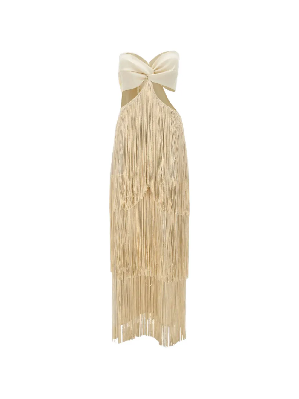 Bless Ambel fringe-detail maxi dress - Toni neutri