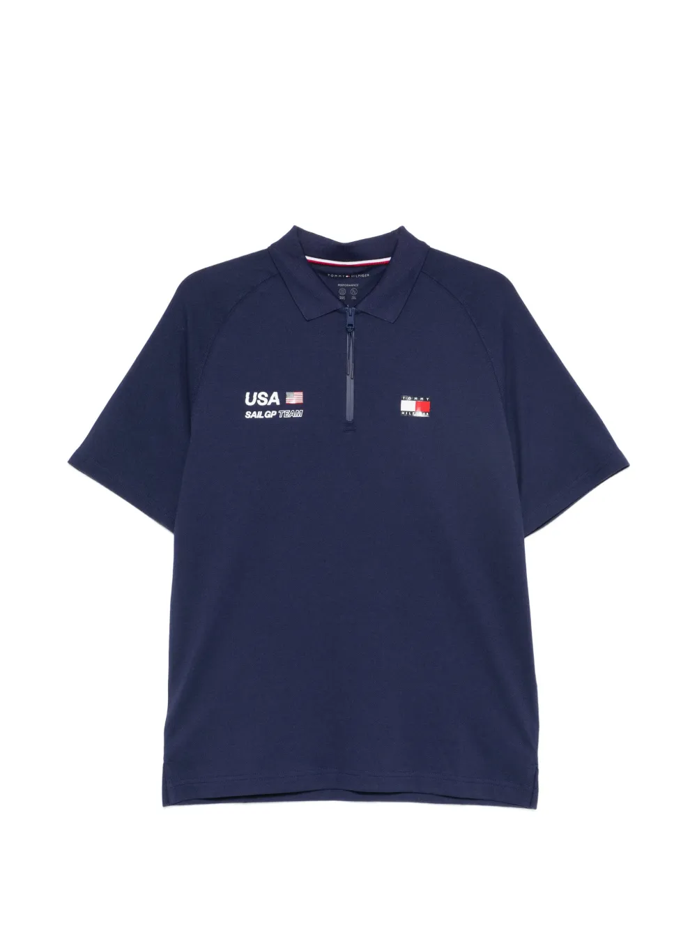 Tommy Hilfiger Us Sail Gp logo-print zip-fastening polo shirt - Blau
