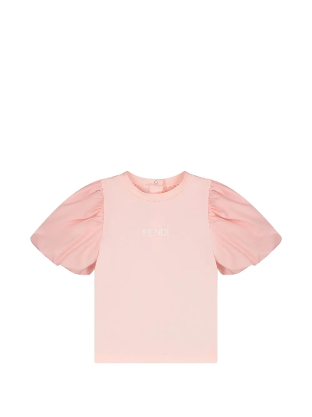 Fendi Kids puff-sleeve T-shirt - Rosa