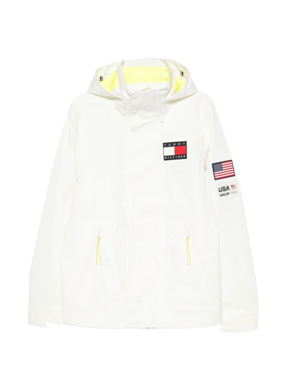 Tommy Hilfiger x US Sail GP logo-patch hooded jacket - Bianco