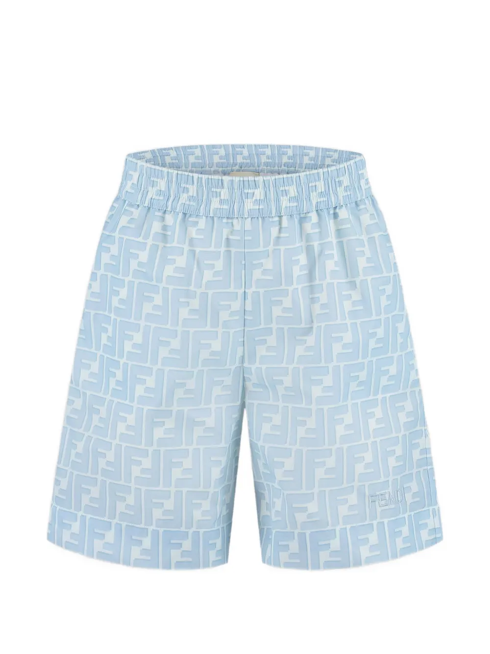 Fendi Kids FF-logo-print swim shorts - Blue