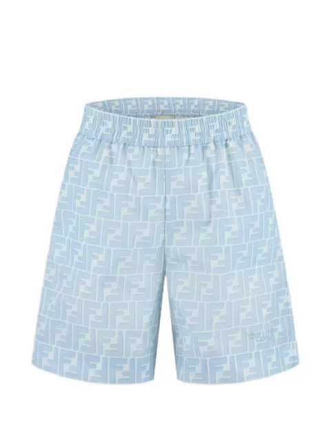 Fendi Kids shorts de playa con logo FF estampado