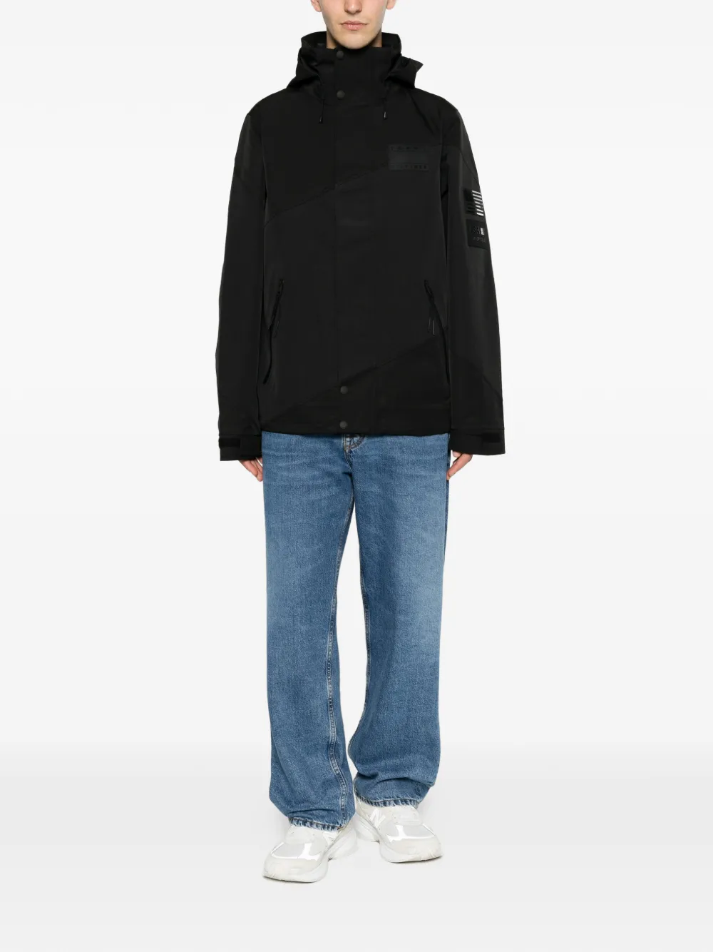 Tommy Hilfiger x US Sail GP jack met capuchon en logopatch Zwart