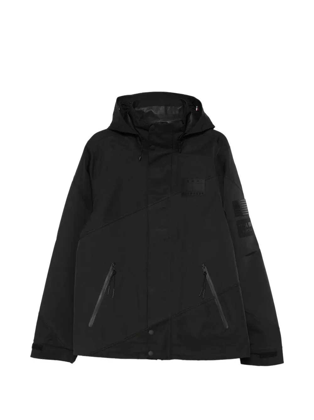 Tommy Hilfiger x US Sail GP logo-patch hooded jacket - Black