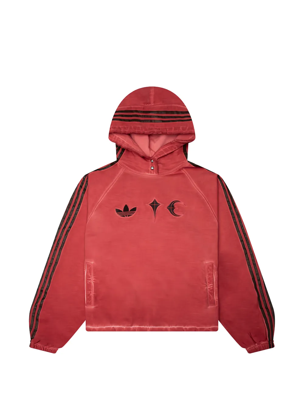adidas x Thug Club logo-embroidered hoodie - Rosso
