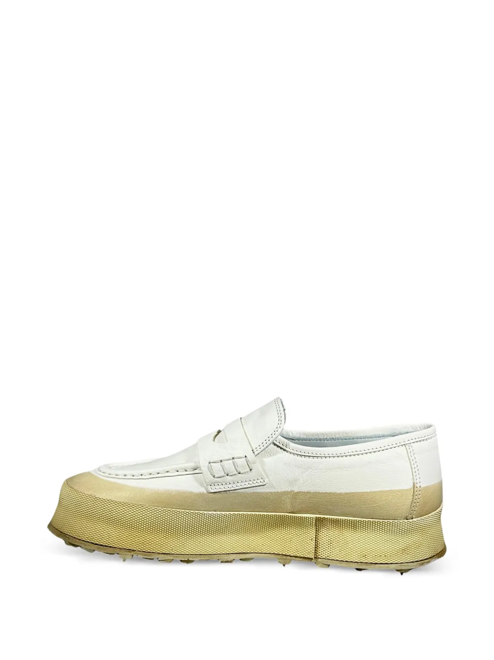 Shoto Leren loafers met plateauzool Wit