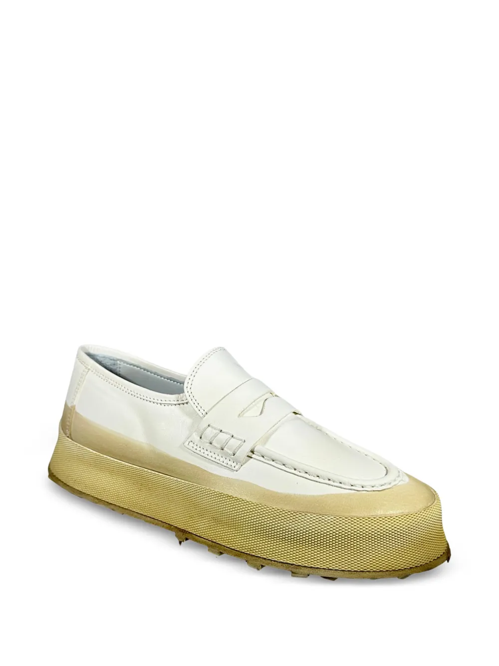 Shoto Leren loafers met plateauzool Wit