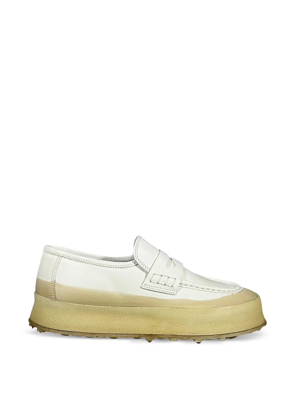 Shoto platform leather loafers - Bianco