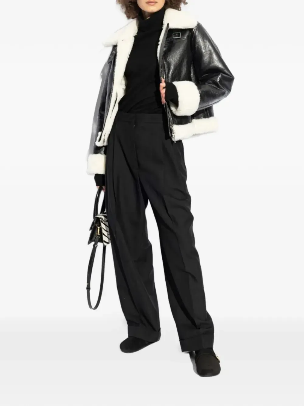 Tory Burch logo-plaque suede slippers Zwart