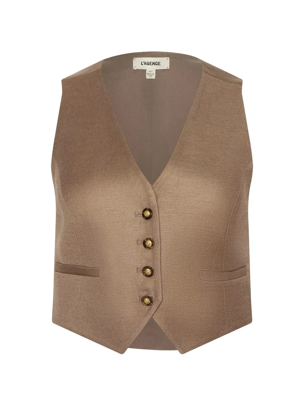 L'Agence Jianna button-up vest - Nude