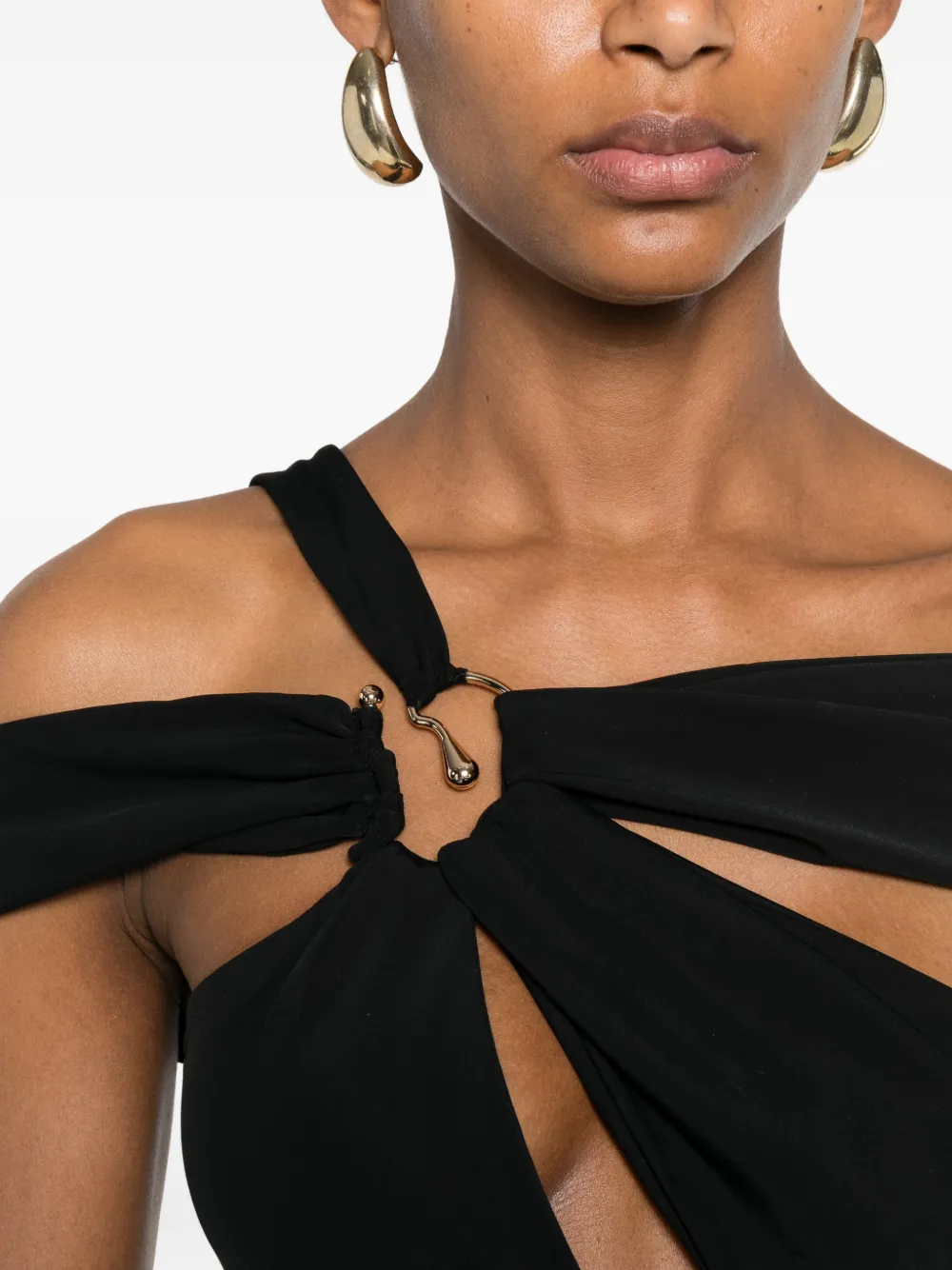 MITILIANE COUTURE Uitgesneden midi-jurk Zwart