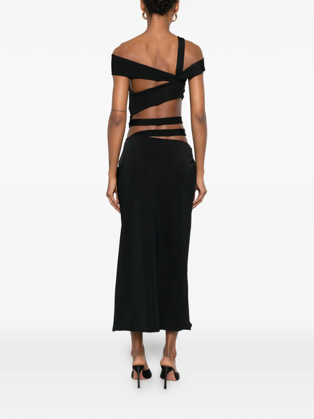 MITILIANE COUTURE Uitgesneden midi-jurk Zwart