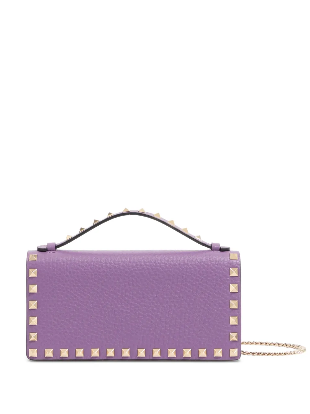 Valentino Garavani Rockstud grainy leather clutch bag · OS