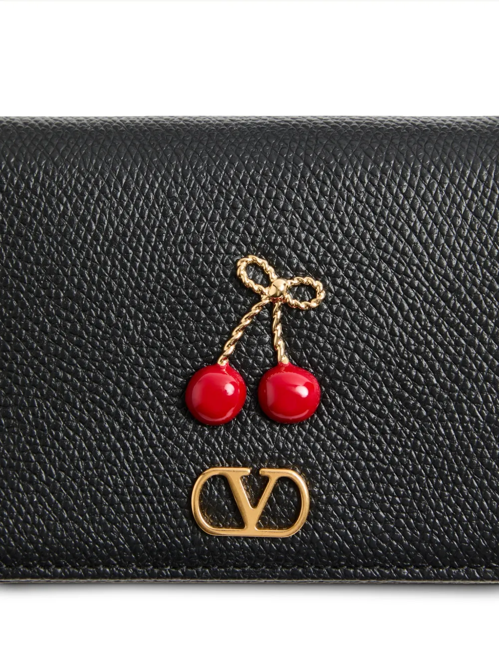 Valentino Garavani Cherryfic portemonnee van kalfsleer Zwart