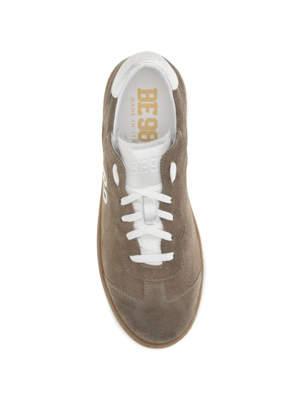 BE980 Harvard 1 suède sneakers met geborduurd logo Bruin