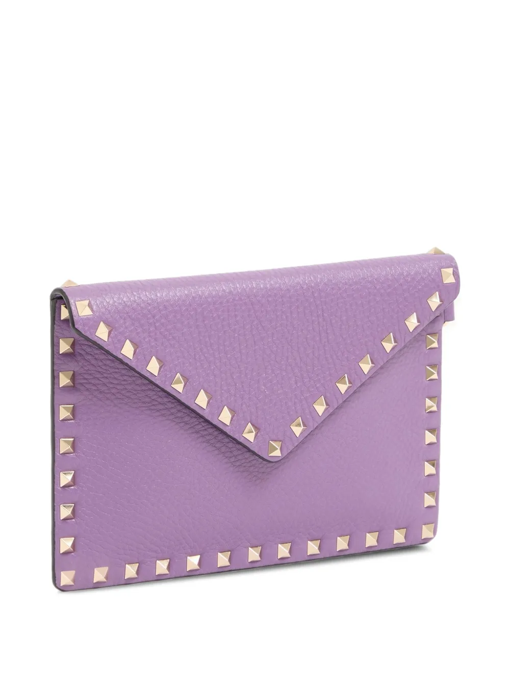 Valentino Garavani Rockstud leren clutch met textuur Paars