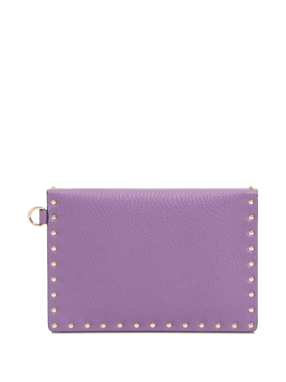 Valentino Garavani Rockstud leren clutch met textuur Paars