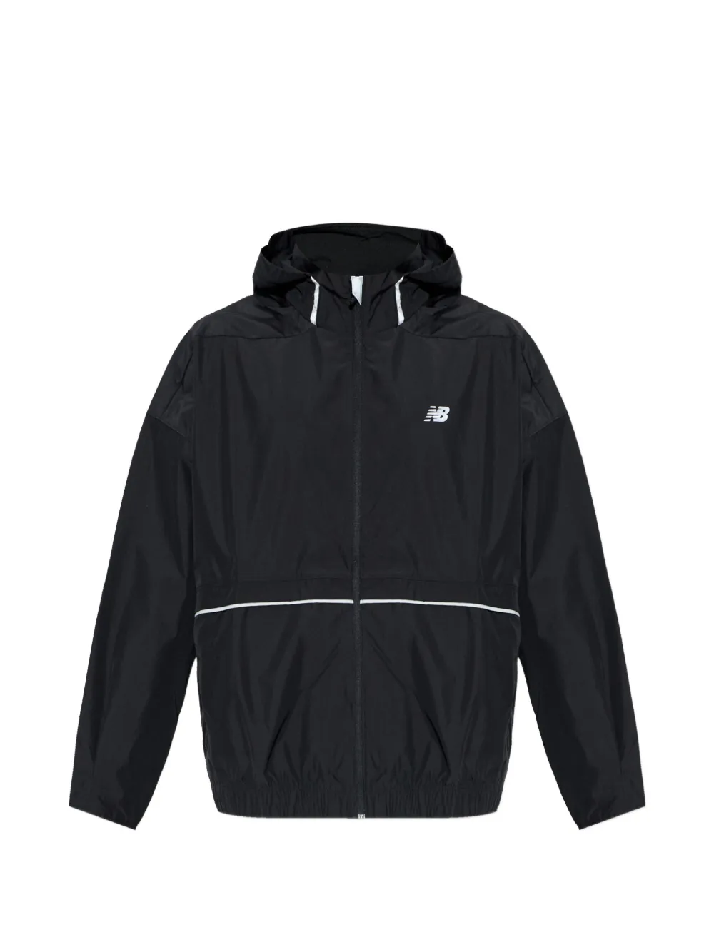 New Balance logo-print hooded jacket - Nero