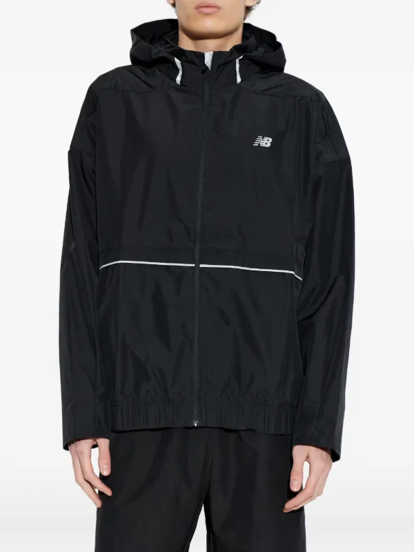New Balance logo-print Hooded Jacket | Black | FARFETCH