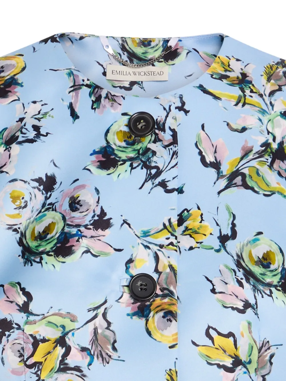 Emilia Wickstead Lizette cropped jack met bloemenprint Blauw