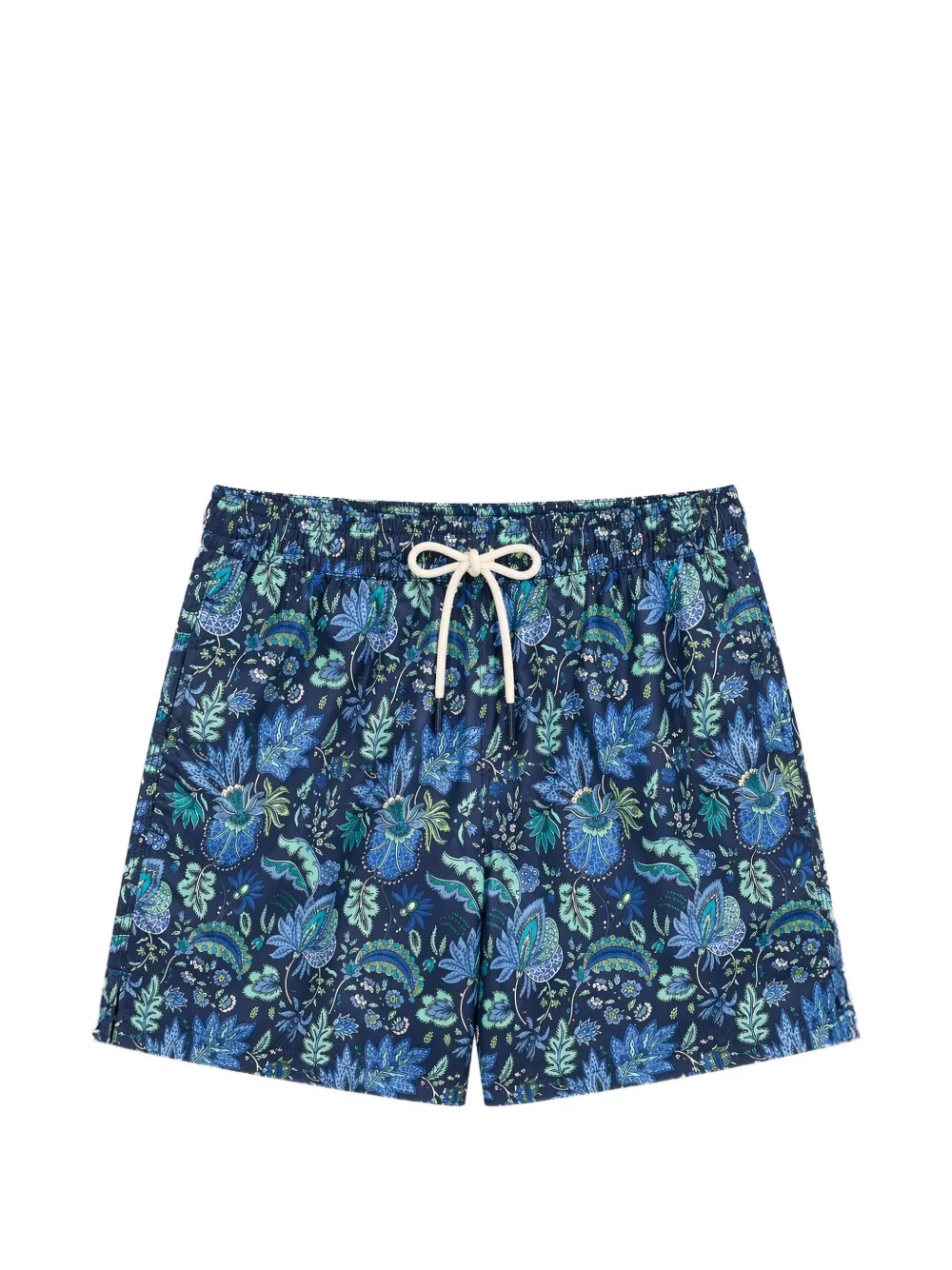 LES HÉRITIERS Captain floral-print swim shorts - Blau