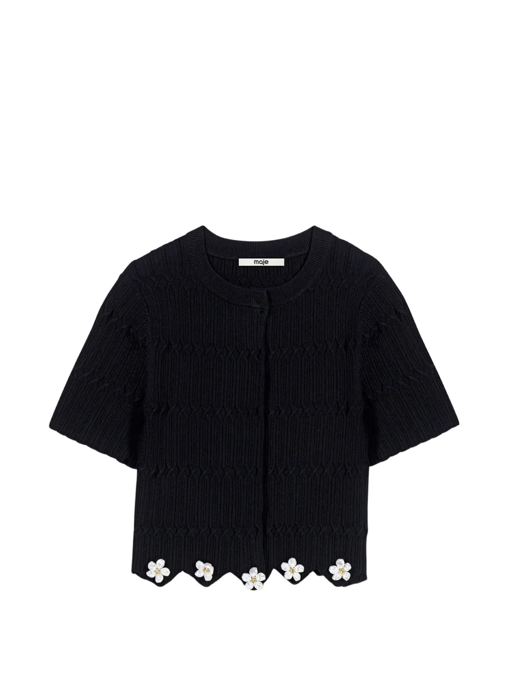 Maje cardigan with floral jewel details - Nero