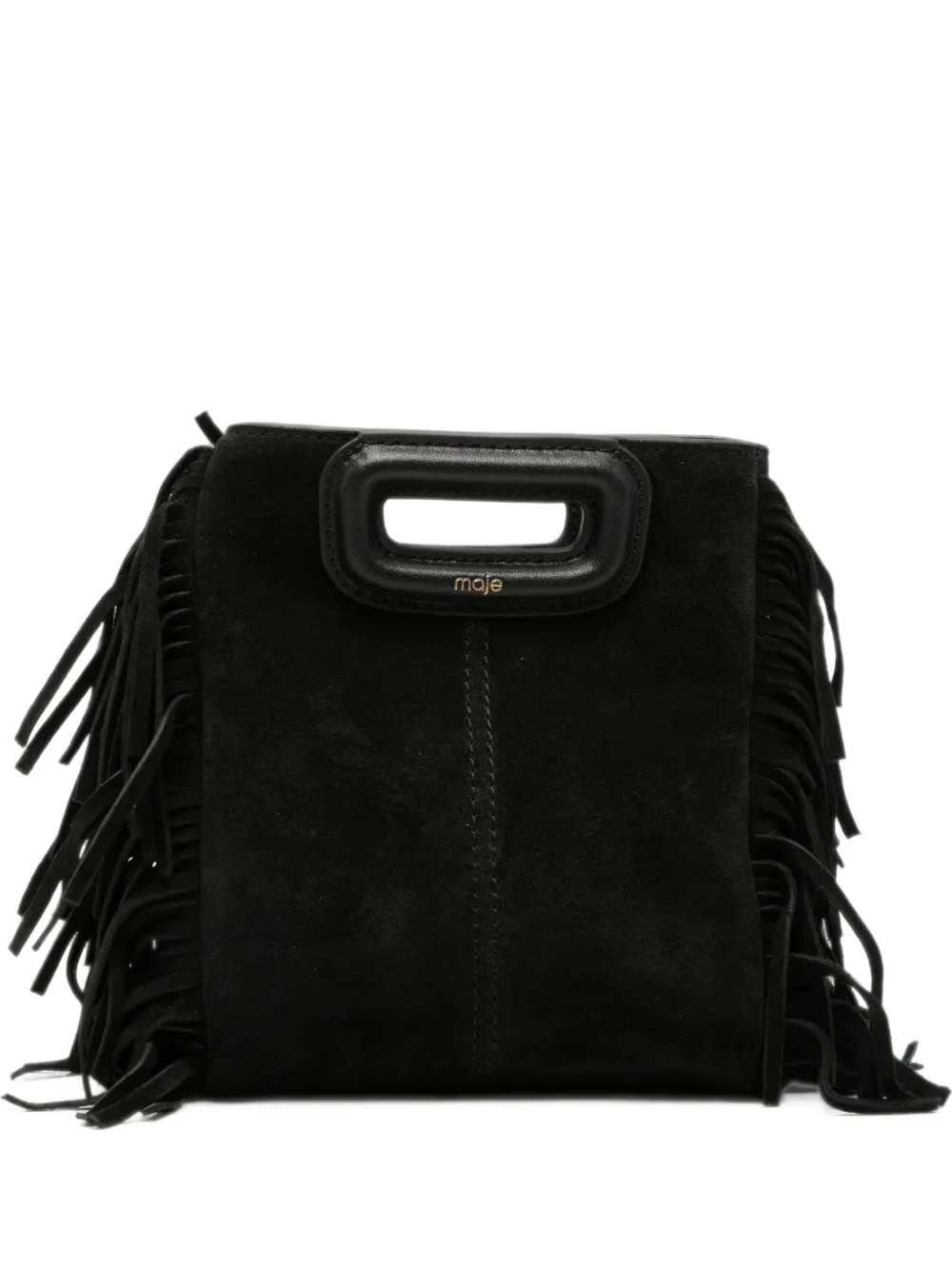 Maje M fringe-detail mini bag - Schwarz