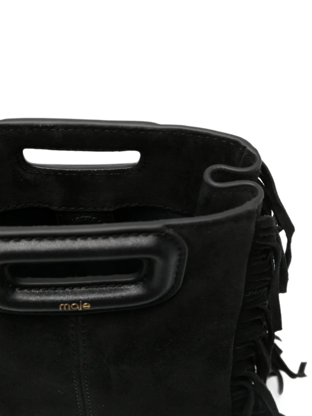 Maje M mini-tas met franje Zwart
