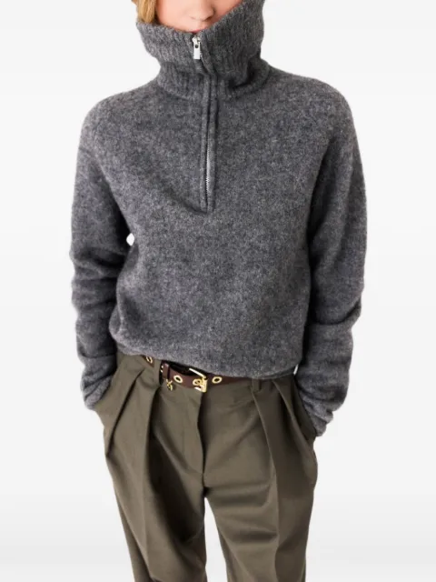 Maje zip-neck yak sweater